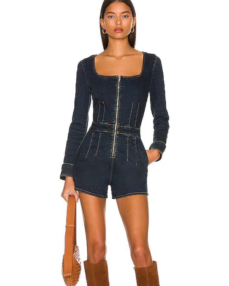 free people collab denim playsuit – sz6 - Image 1