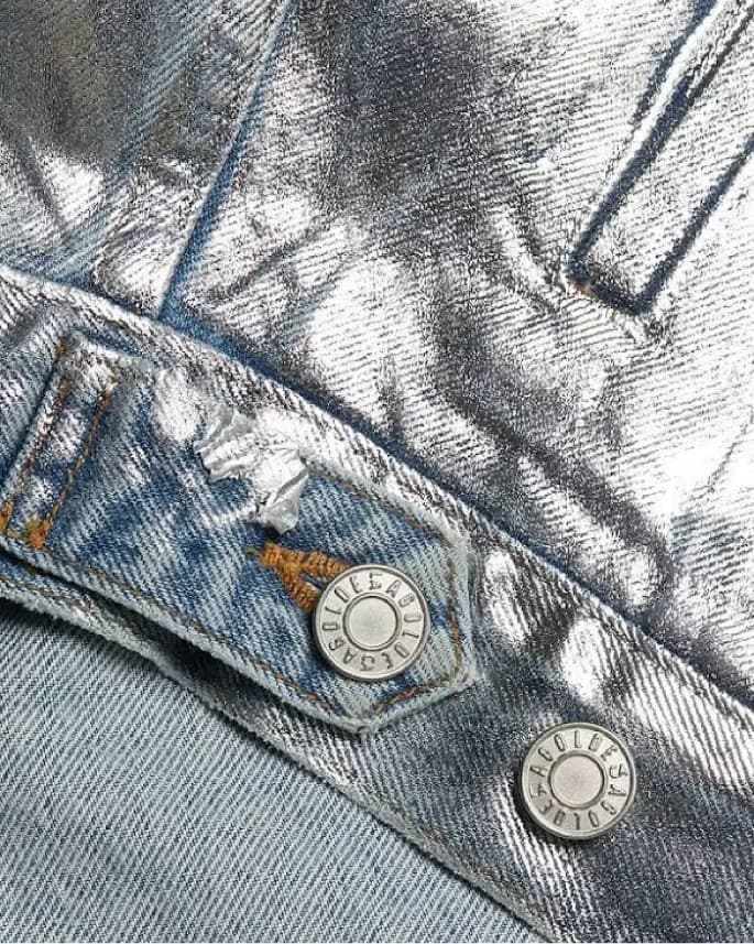 AGOLDE Charli Metallic Denim Jackey - Image 4
