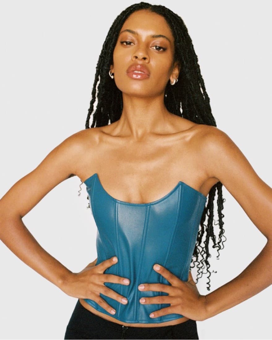 Miaou Leather Blue Corset  - Image 2