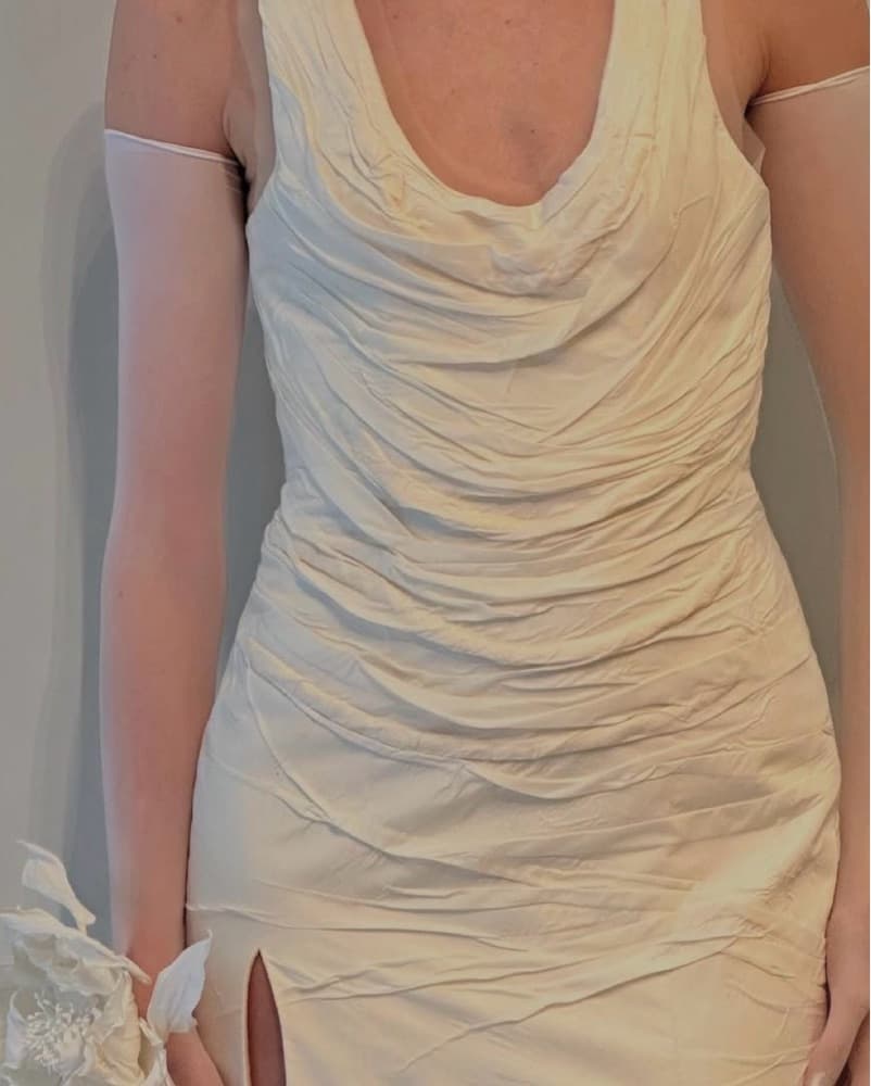 Custom Dang Hoang White Peony Dress  - Image 6