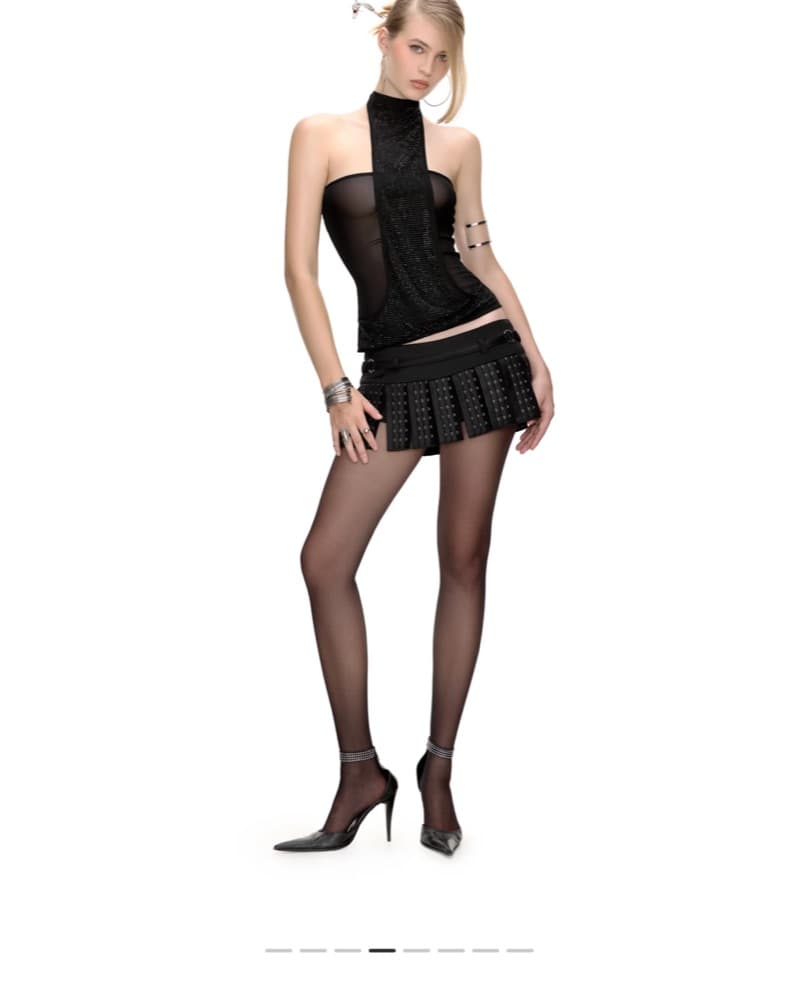 Shimmering Black Halter & skirt set - Image 3