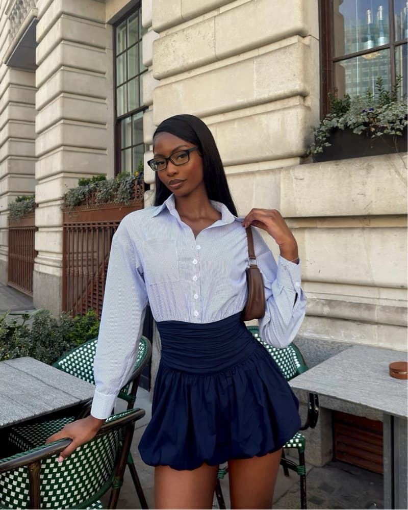 Chic Striped Shirtdress with Ruched Waist - Image 5