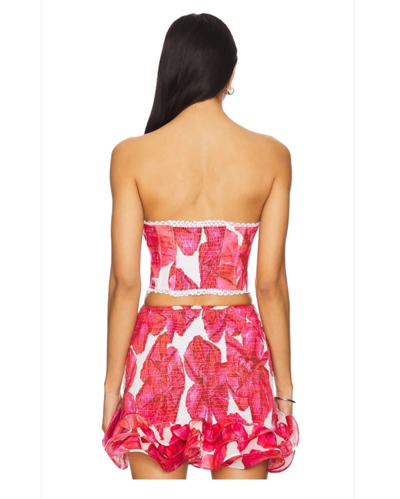 Vibrant Floral Crop Top and Skirt Set - Image 2