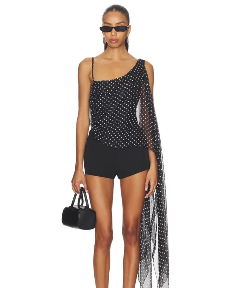 EB Denim Tess Layered Polka Dot Top - Image 1