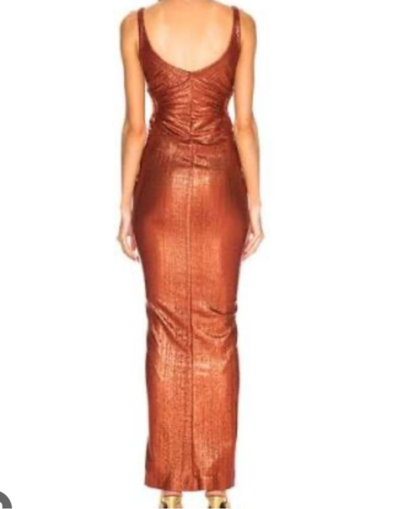 Galvan Metallic Ruched Gown - Image 2