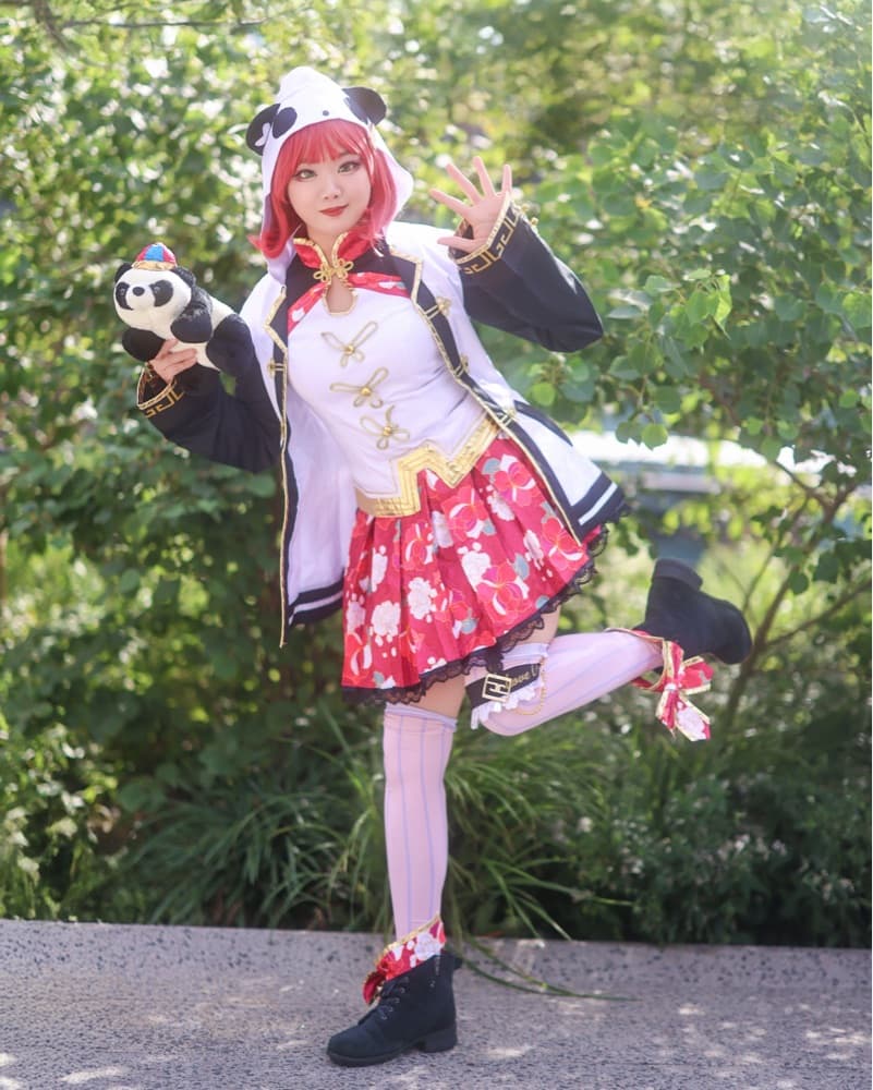 Qipao Panda Cosplay Costume - Ruby - Image 1