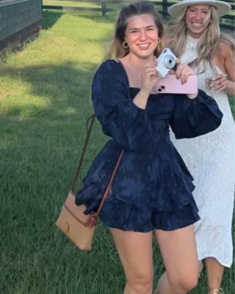 Navy Blue Francesca’s Romper - Image 1