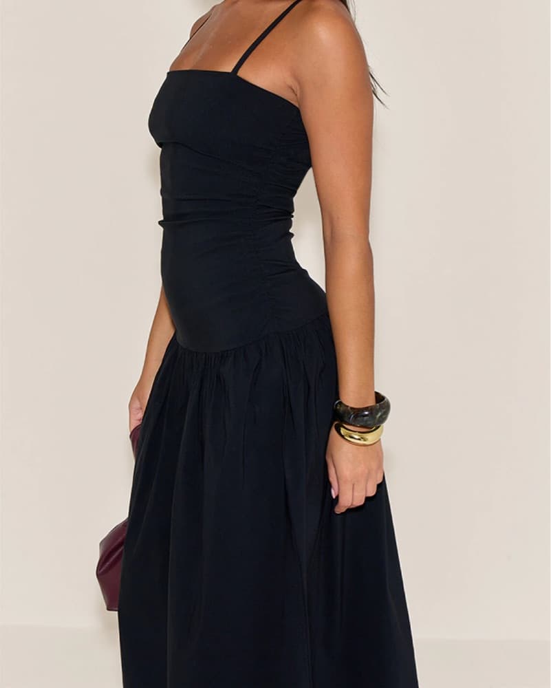 Black Drop Waist Maxi PLT - Image 2