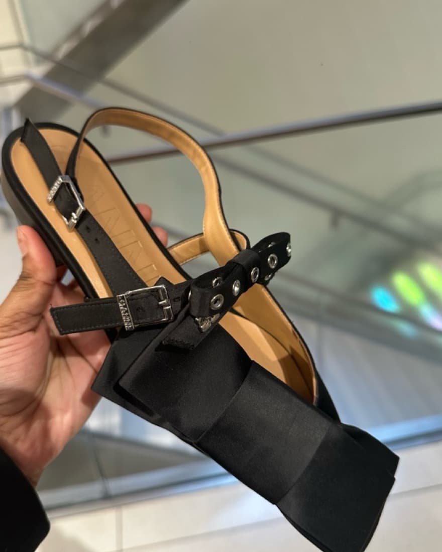 Black Ganni Satin Sandals/Flats - Image 1