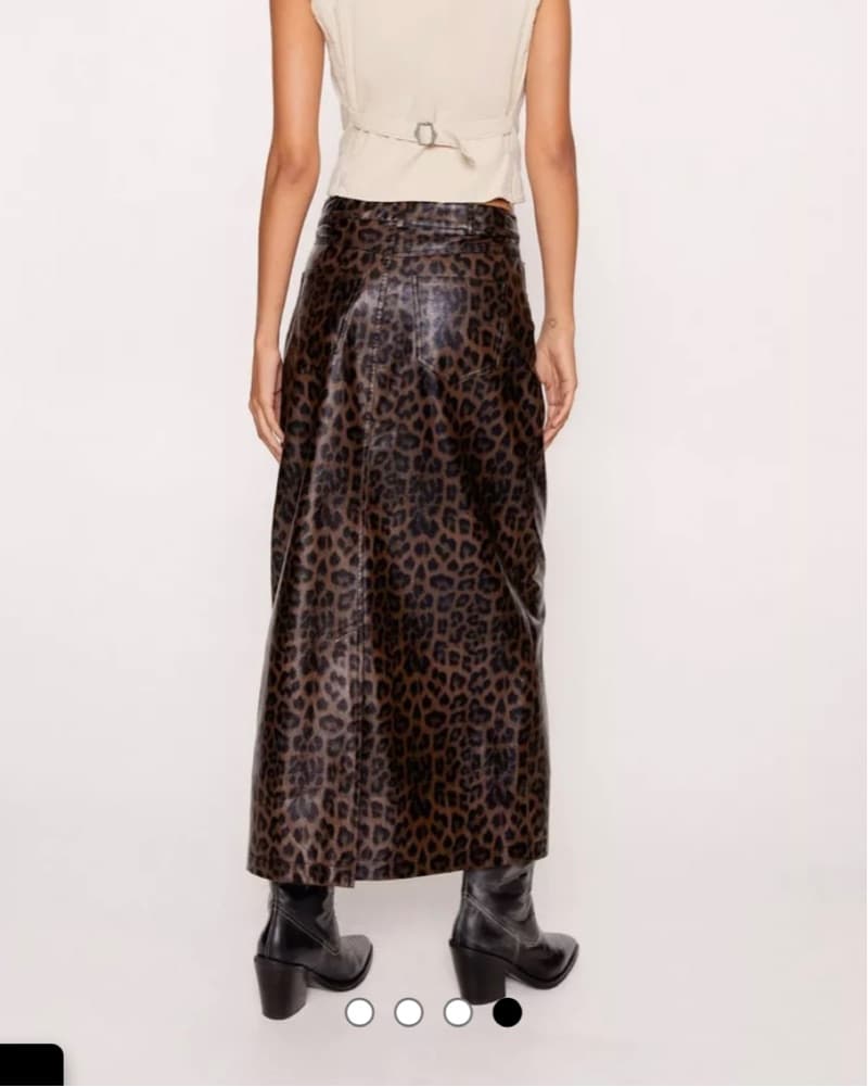 Nasty Gal Leather Leopard Maxi Skirt - Image 2