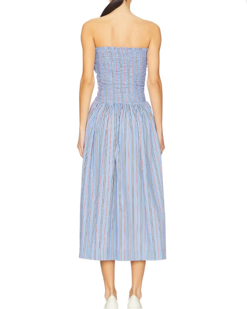 Damson Madder Blue Striped Midi Dresses - Image 3