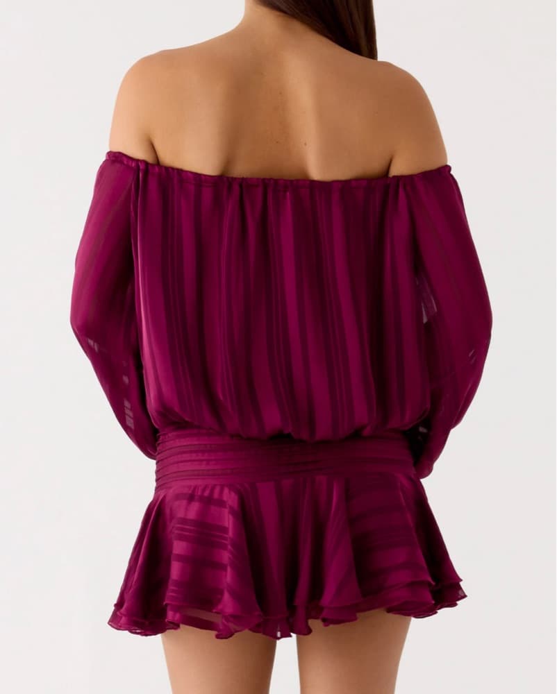 Off the Shoulder Long Sleeve Mini Dress - Image 2