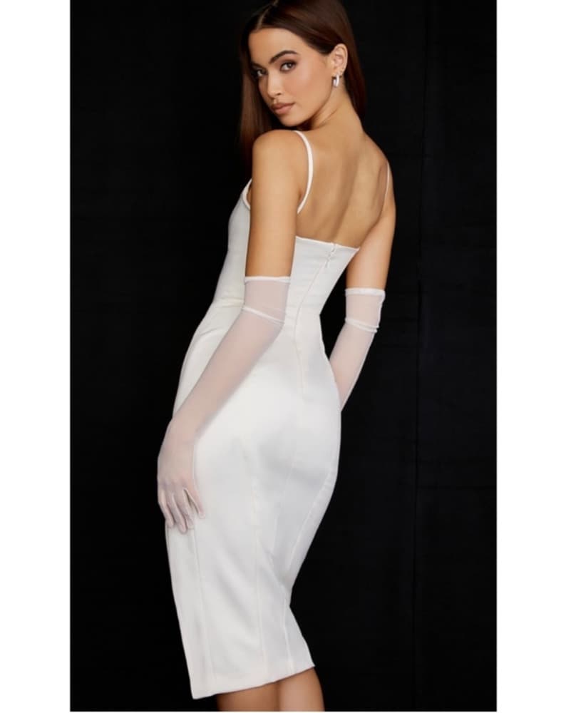 House Of CB White Satin Casimira Dress S - Image 3