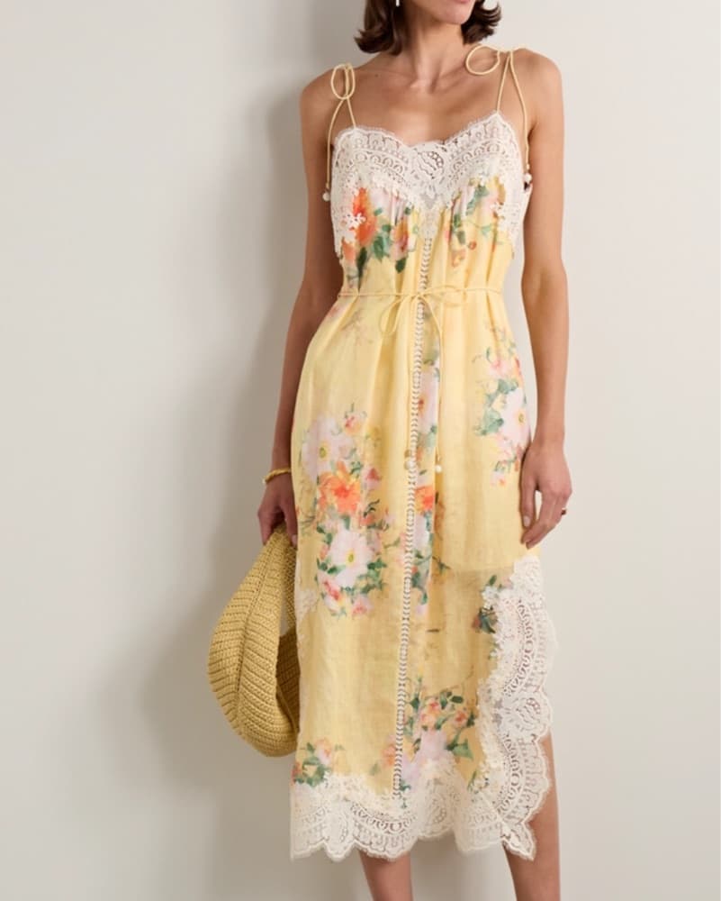 Zimmerman yellow Floral Linen Dress - Image 1