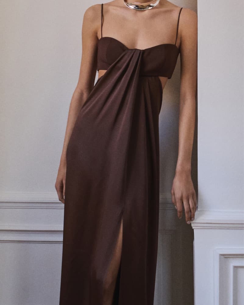 Chic Chocolate Brown Formal Gown - Image 2