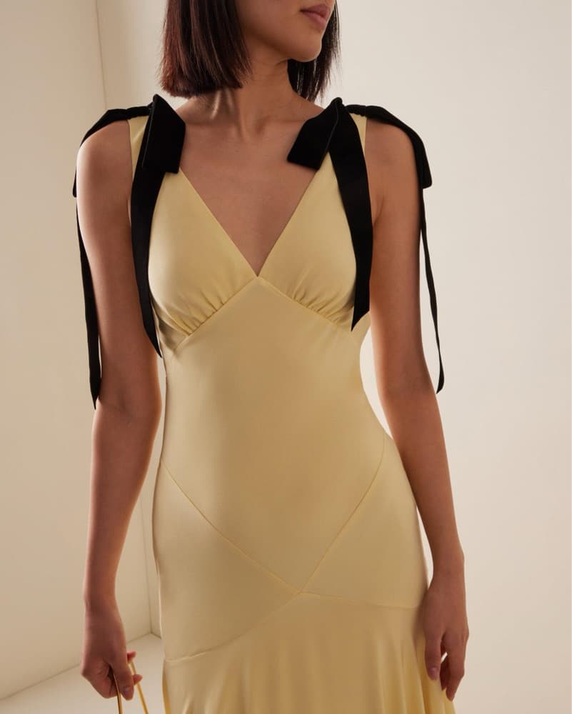 Rodarte Yellow Silk Crepe Maxi Dress - Image 2