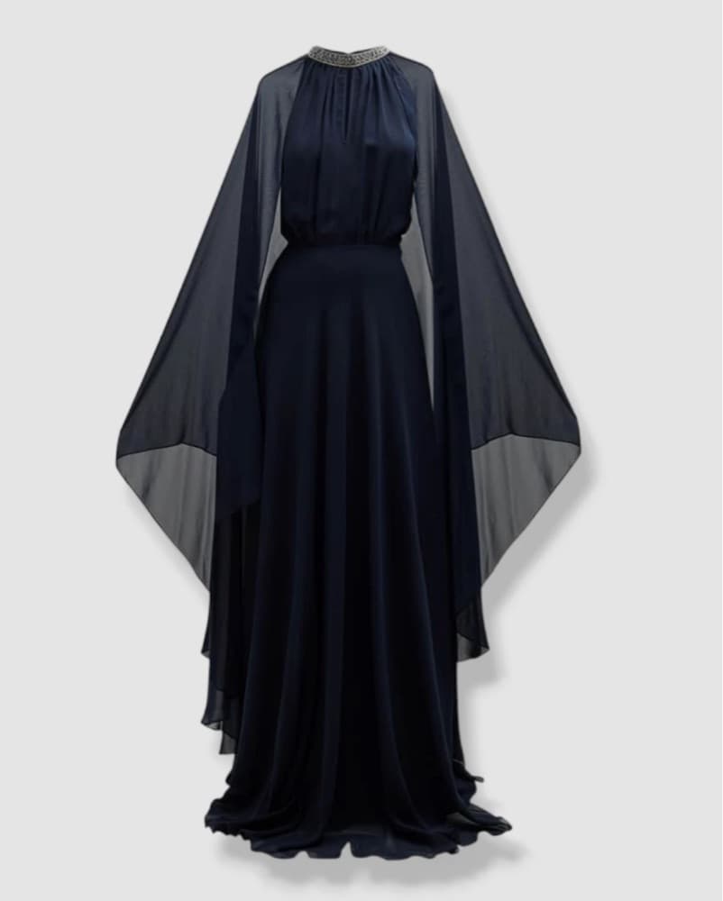 Teri Jon Navy Formal Evening Gown - Image 1
