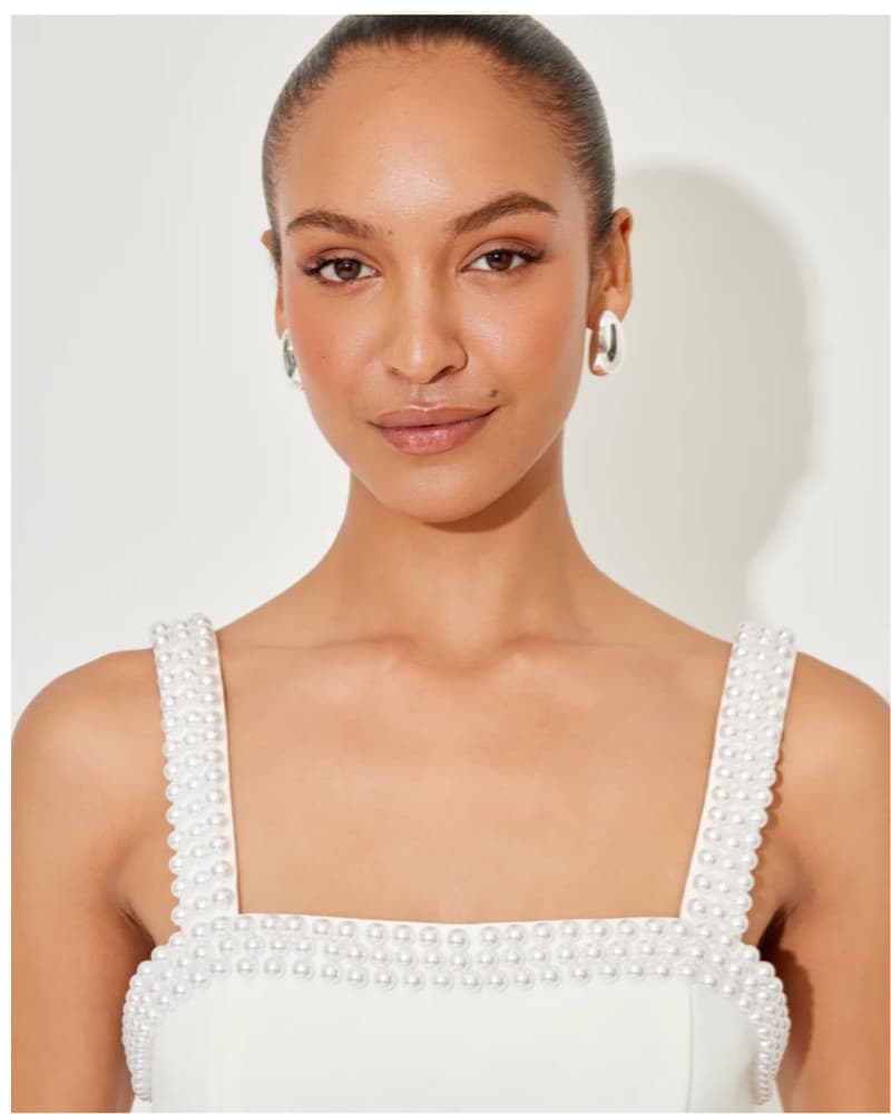 Odd Muse Pearl Trim Mini Dress - Image 4