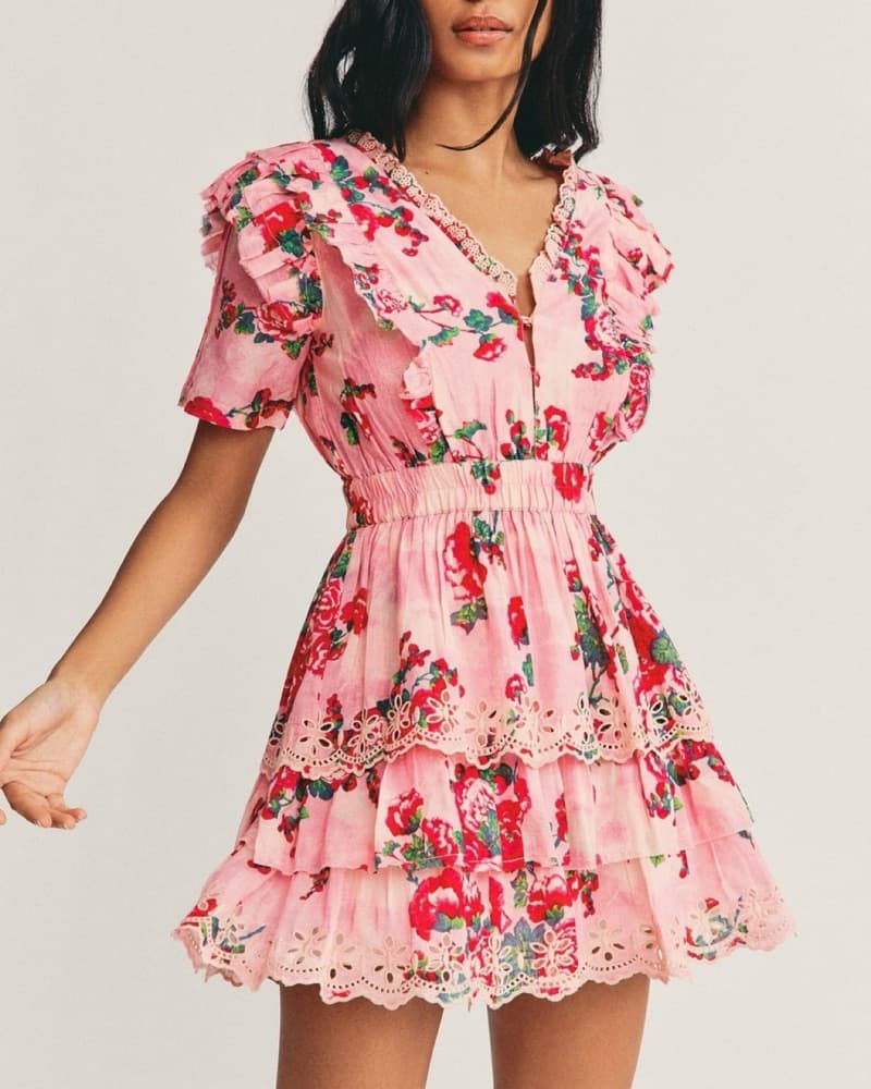 LoveShackFancy Aldina Ruffle Dress - Image 1