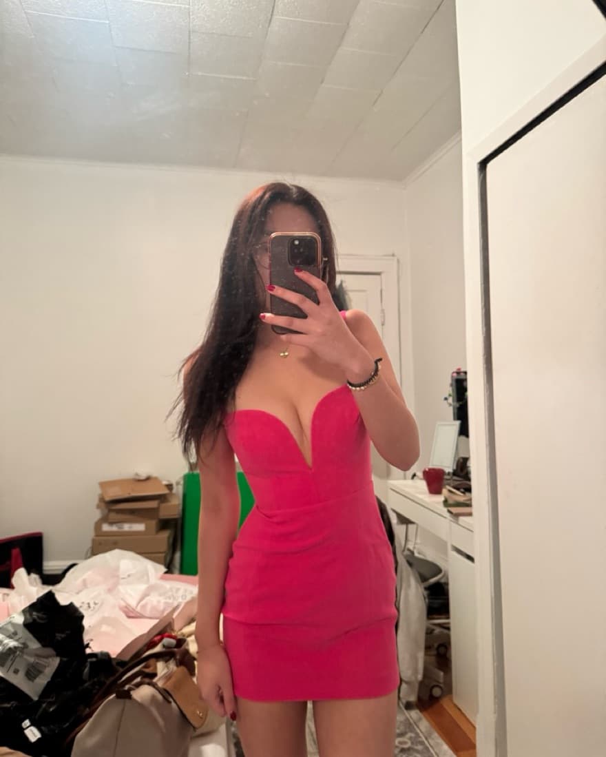 Heart Cut Out Mini Dress In Magenta  - Image 4