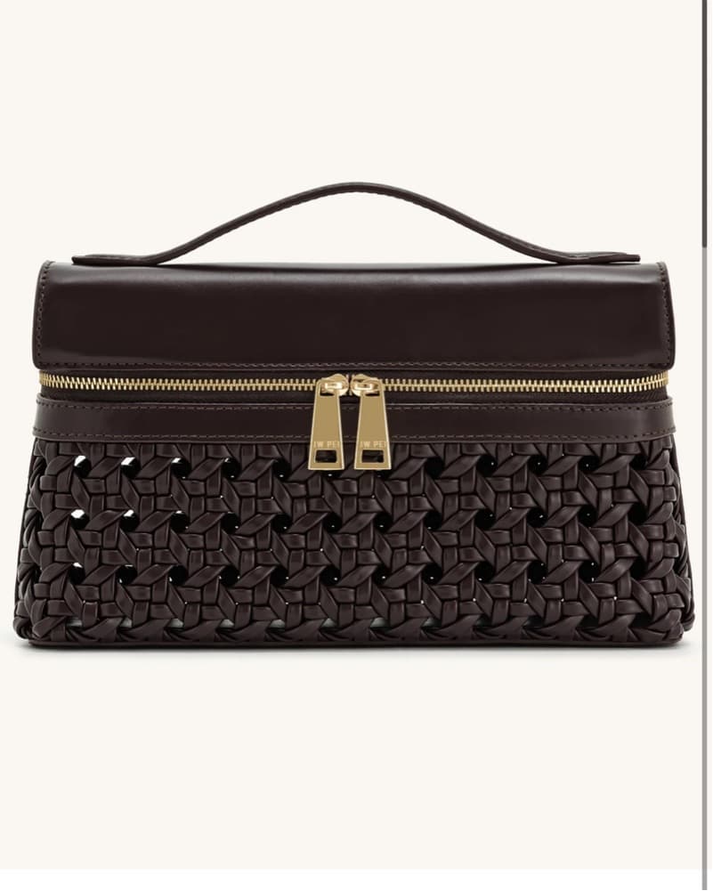 Dark Brown Burgundy Top Handle Clutch - Image 2