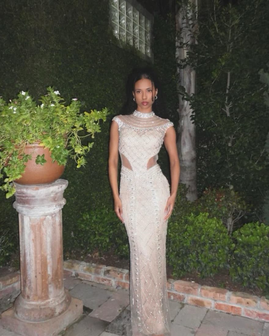 Rhinestone-Embellished Gown - Image 1