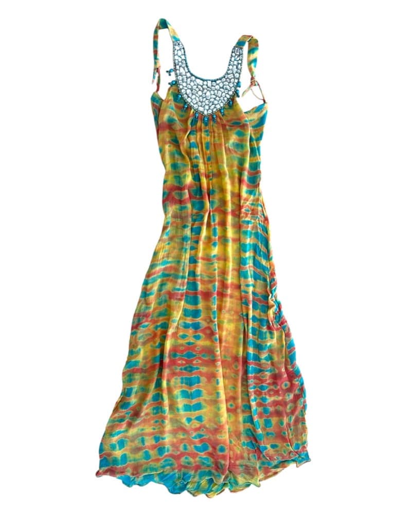 VINTAGE CRYSTAL SILK DRESS - Image 2