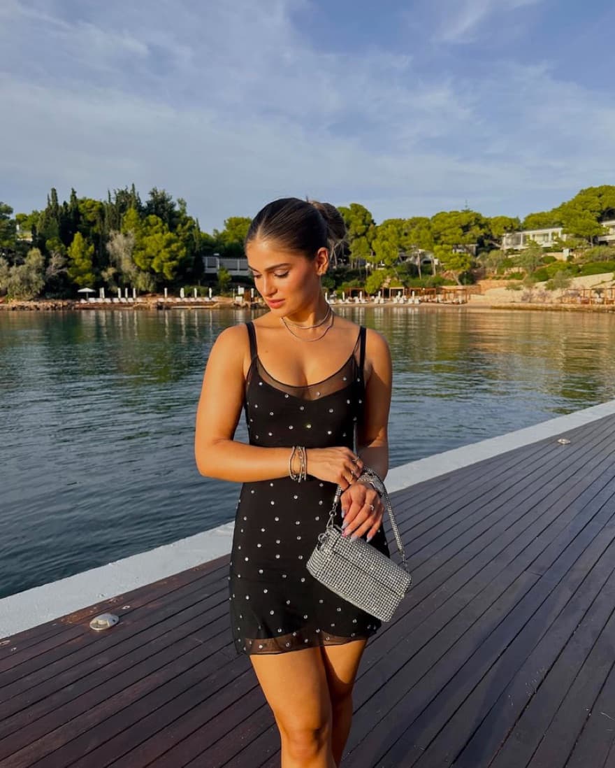 Elegant Rhinestone Party Dress  - Image 1
