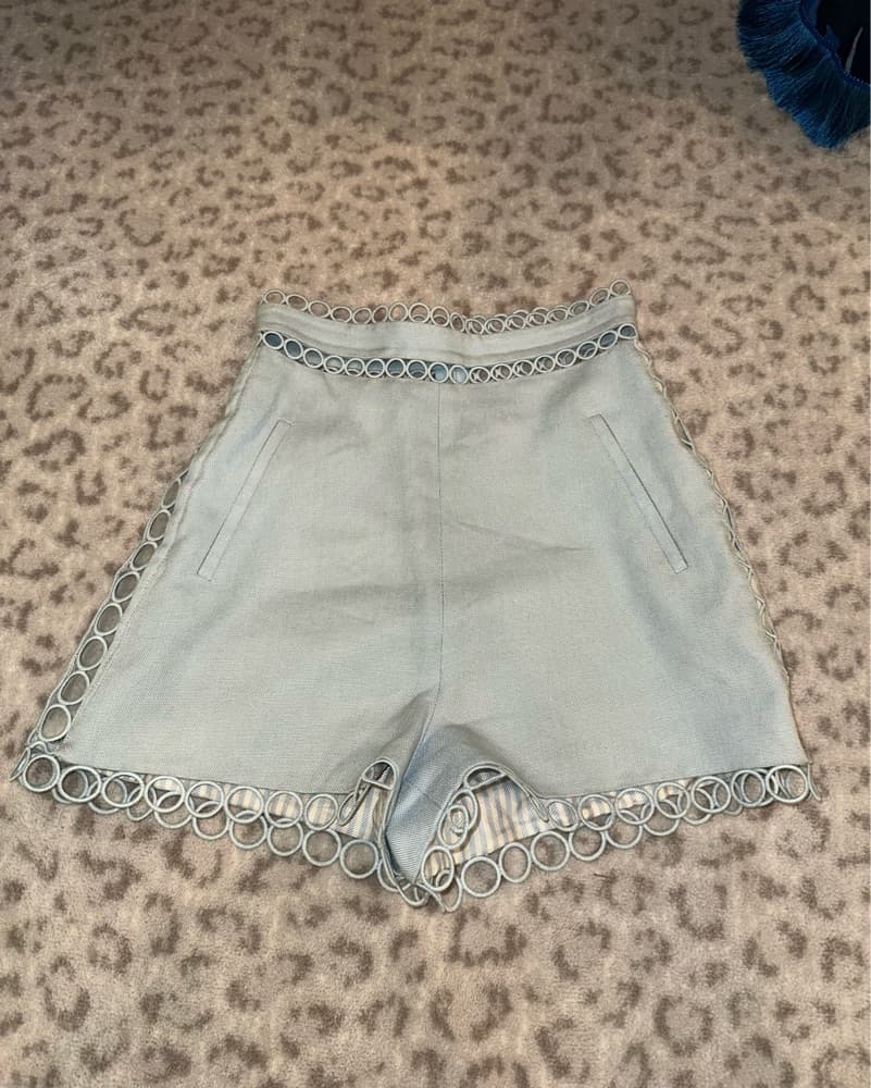 Trendy Eyelet Shorts with Eye-Catching Circle Detail - Image 3