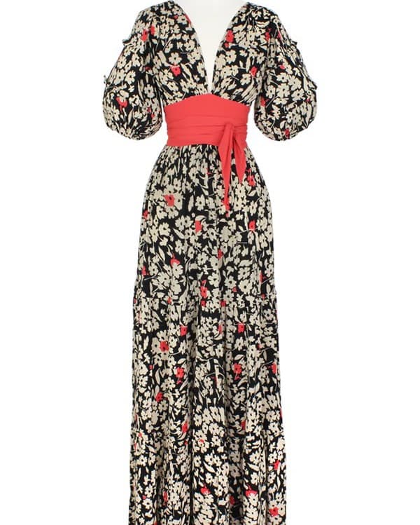 Floral Maxi, Deep V - Image 1