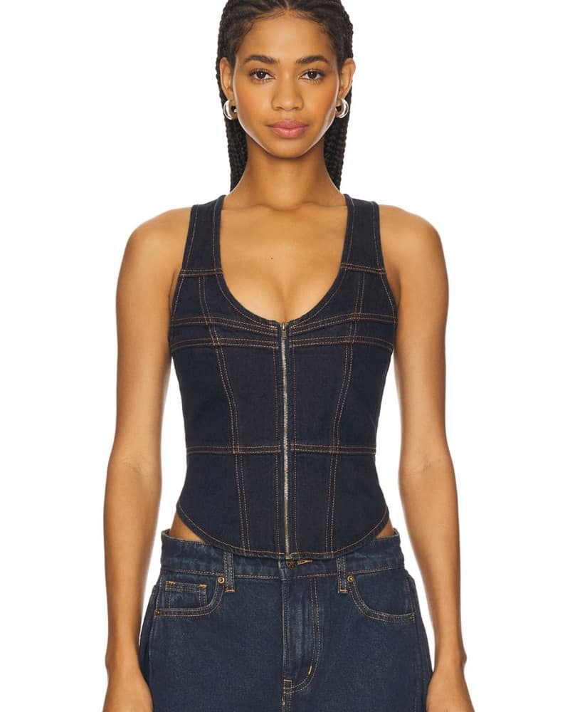 Lioness Denim Corset Top - Image 1