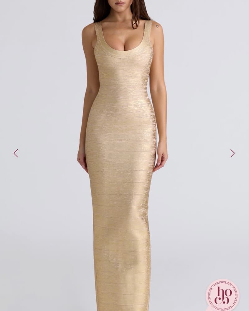 Gold Bandage Maxi Dress - Image 4