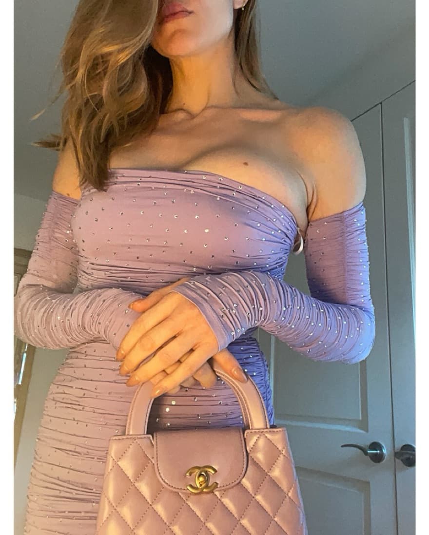 Chanel Kelly Shopper in Lilac - Image 4