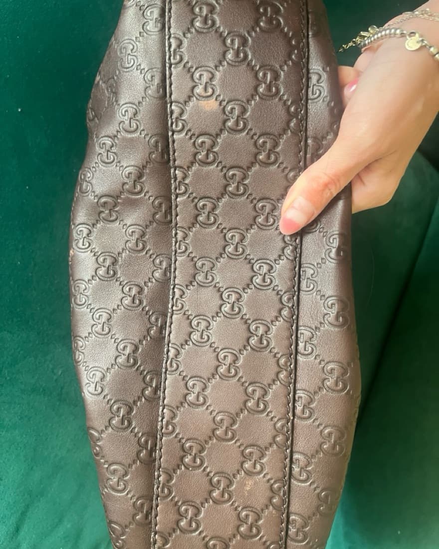Vintage Gucci Leather Tote (Chocolate) - Image 4