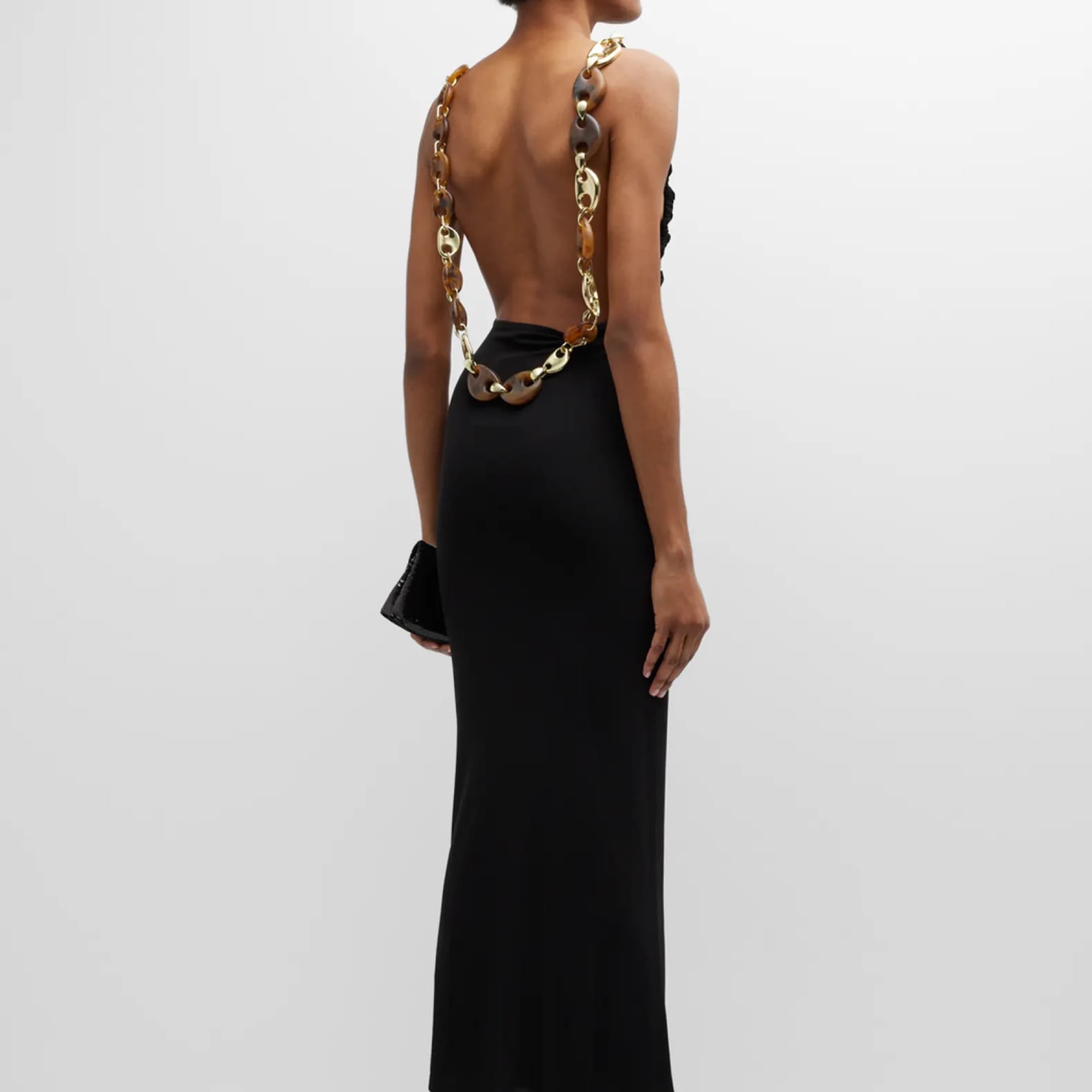 Christopher Esber Black Gown With Chain - Image 4
