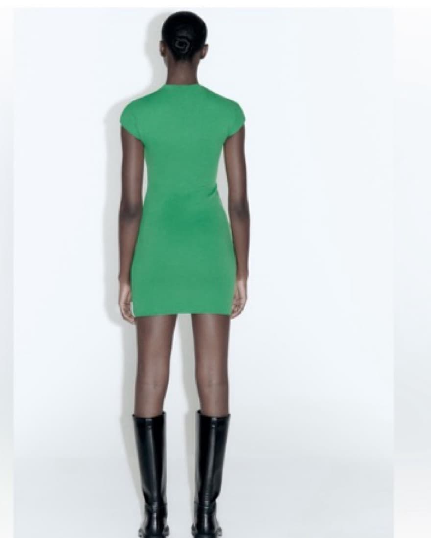 Short stretch knit Dress zara Green  - Image 4