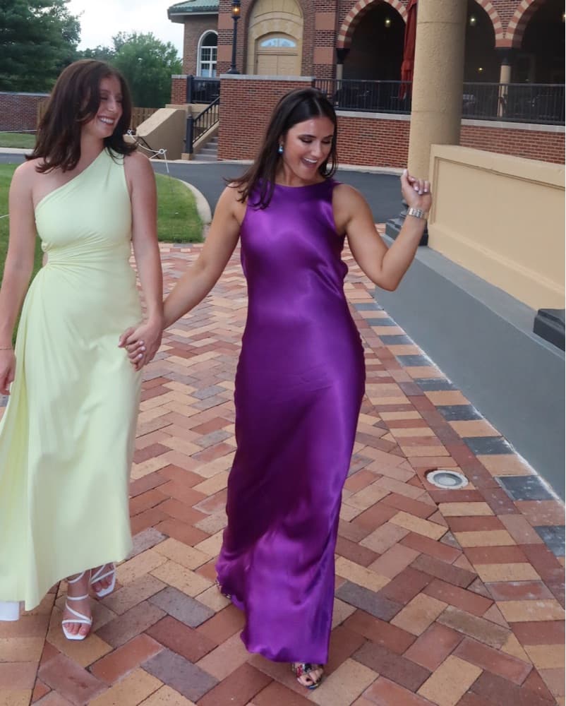 MANGO Satin Purple Gown  - Image 1