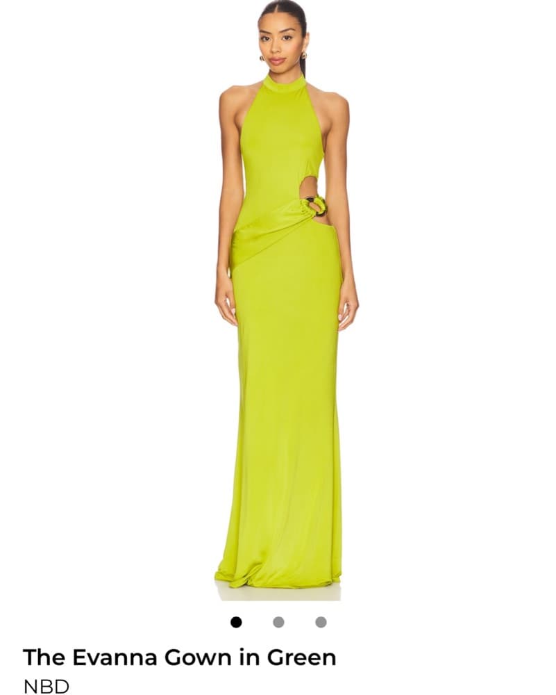 Vibrant Green Halter Gown - Image 1