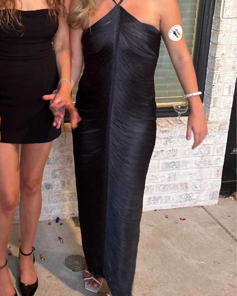 Elegant Halter Black Gown - Image 2