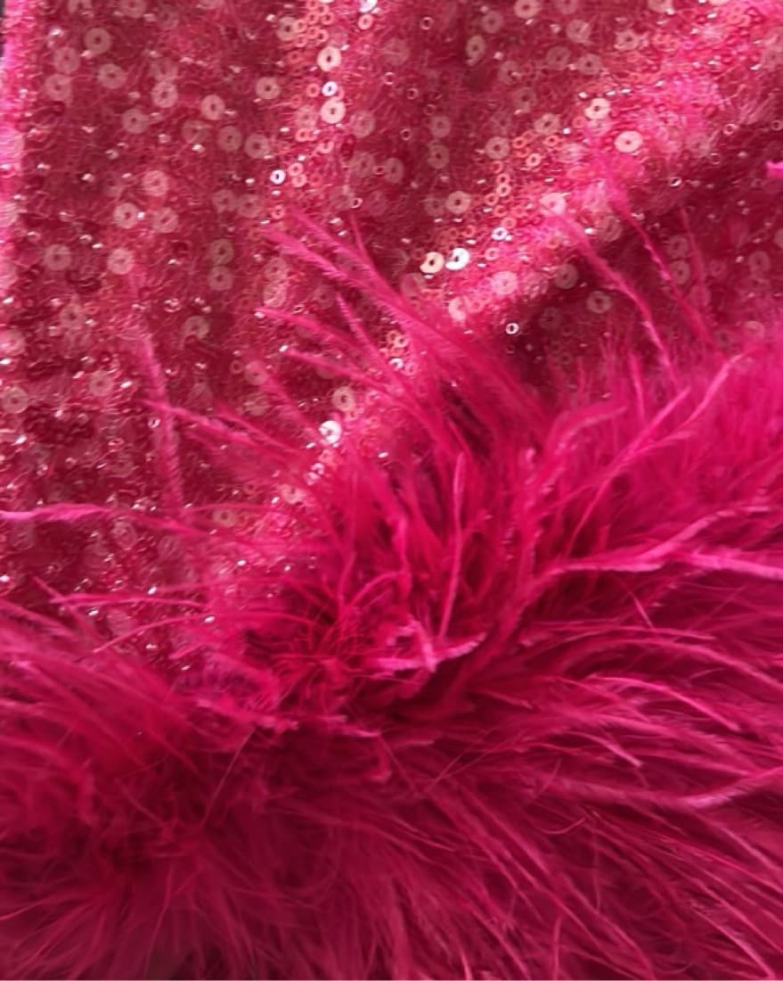 Feather Sequin Party Dress - Image 4