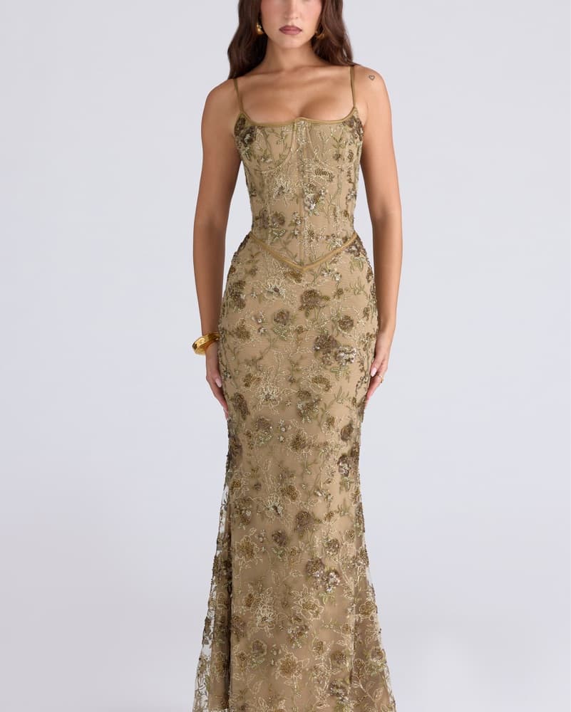 House Of CB Olive Beaded Maxi Dress - Image 2