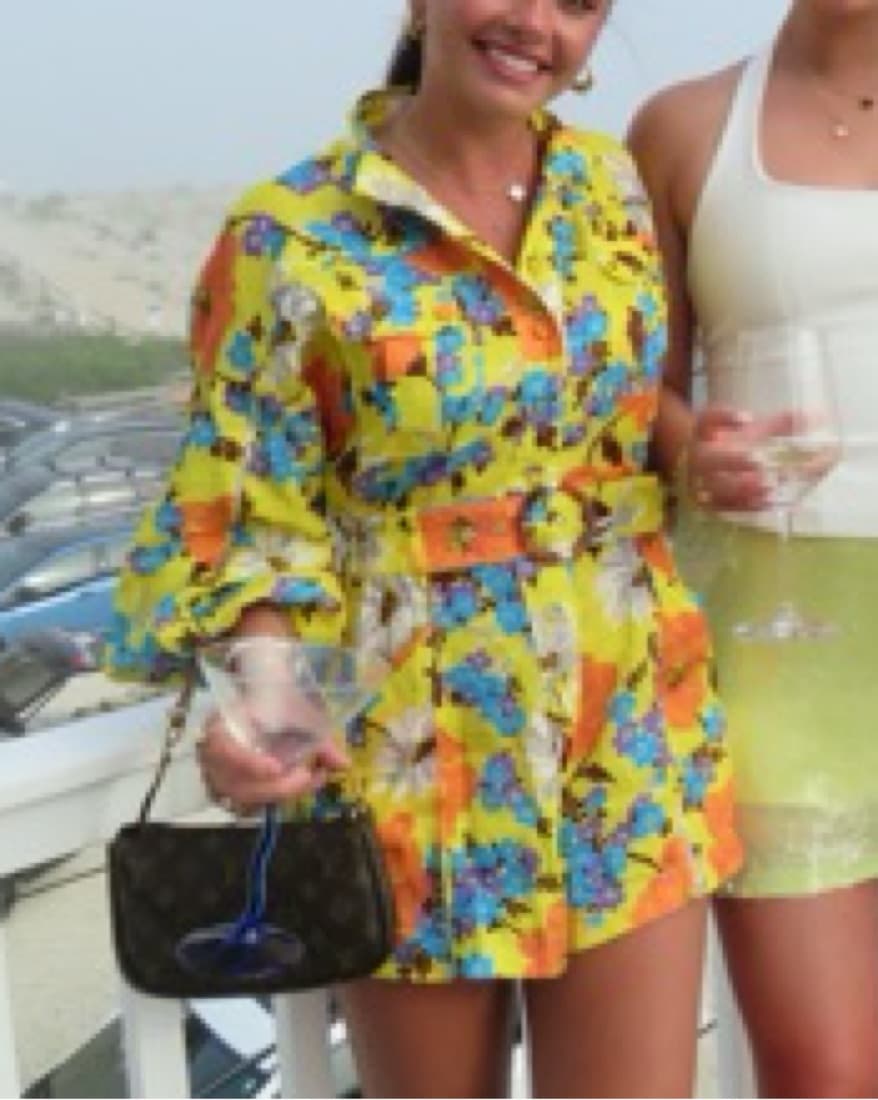 Zimmermann Yellow Belted Floral Romper - Image 3