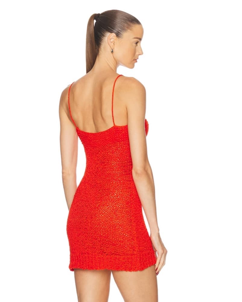 Staud Haze Red Knit Mini Dress - Image 2