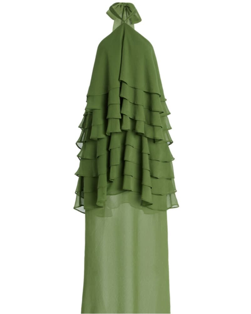 Chic Ruffled Green Midi Dress - Image 3