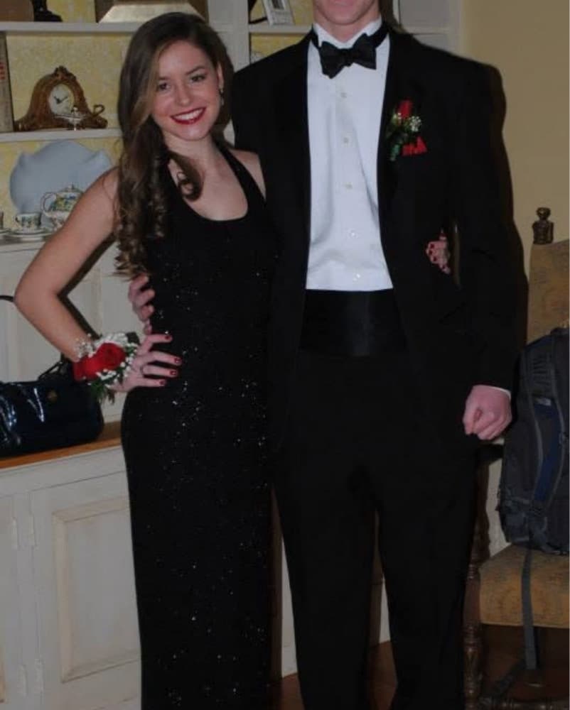 Floorlength Black Beaded Dress - Image 1