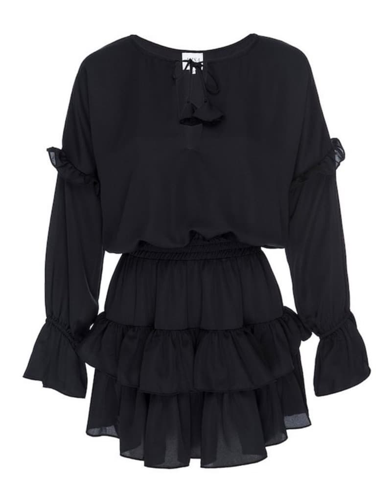 Misa Black Long-Sleeve Dress - Image 2