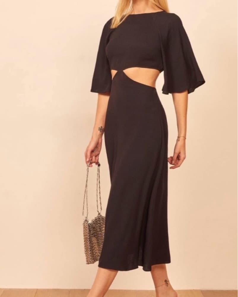 Black Reformation Cut Out Dress  - Image 1