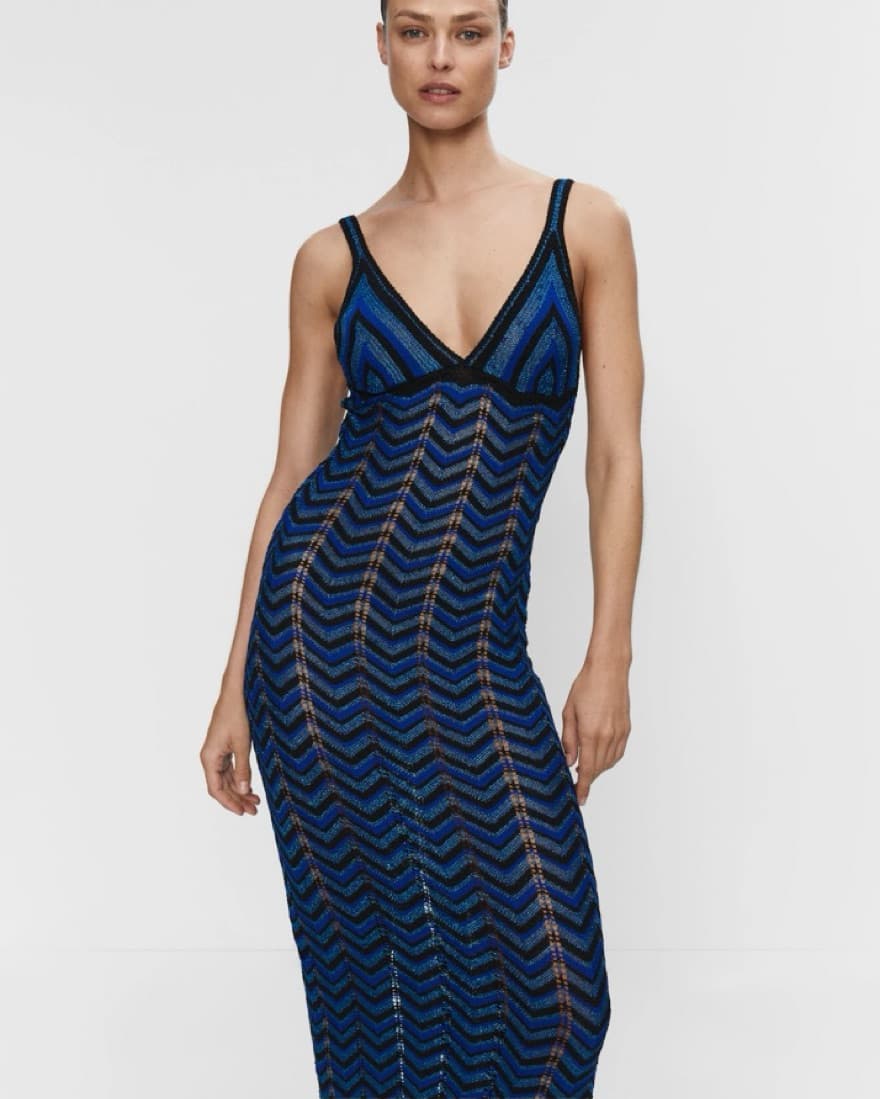 Missoni Inspired Lurex Geometric Dress - Image 3