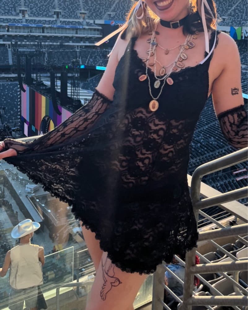 Black Sheer Lace Babydoll y2k Mini Dress - Image 2