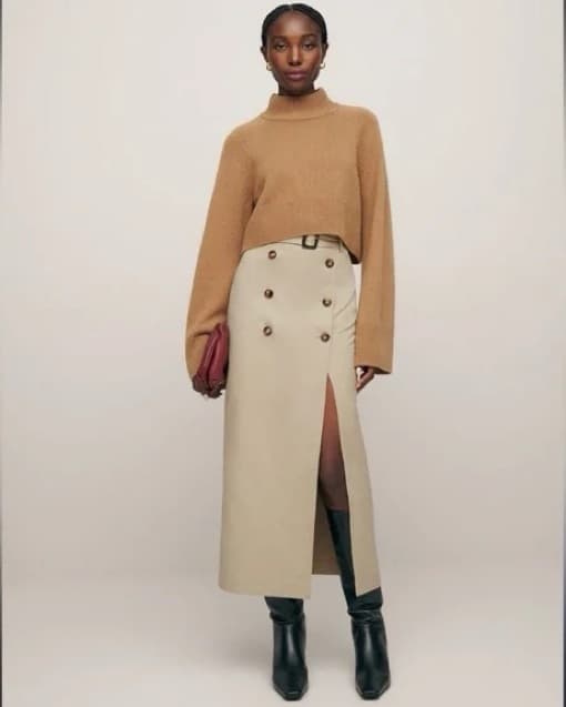 Reformation Ayla Trench Midi Skirt - Image 1